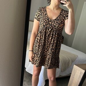 Blue Rain Leopard Print Mini Dress